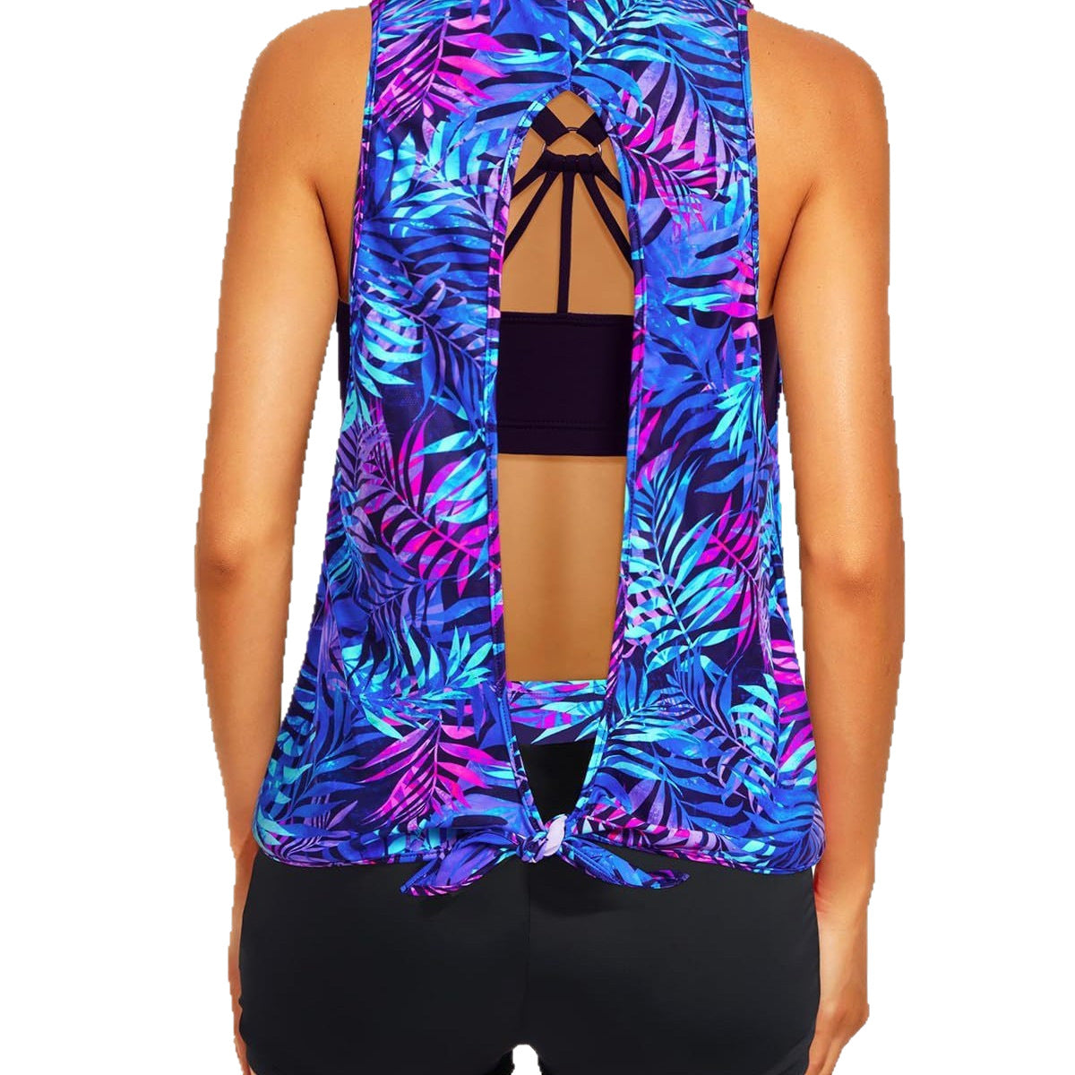 Women's Printed Swimsuit Hollow Backless Covered Belly Swimsuit Suit
