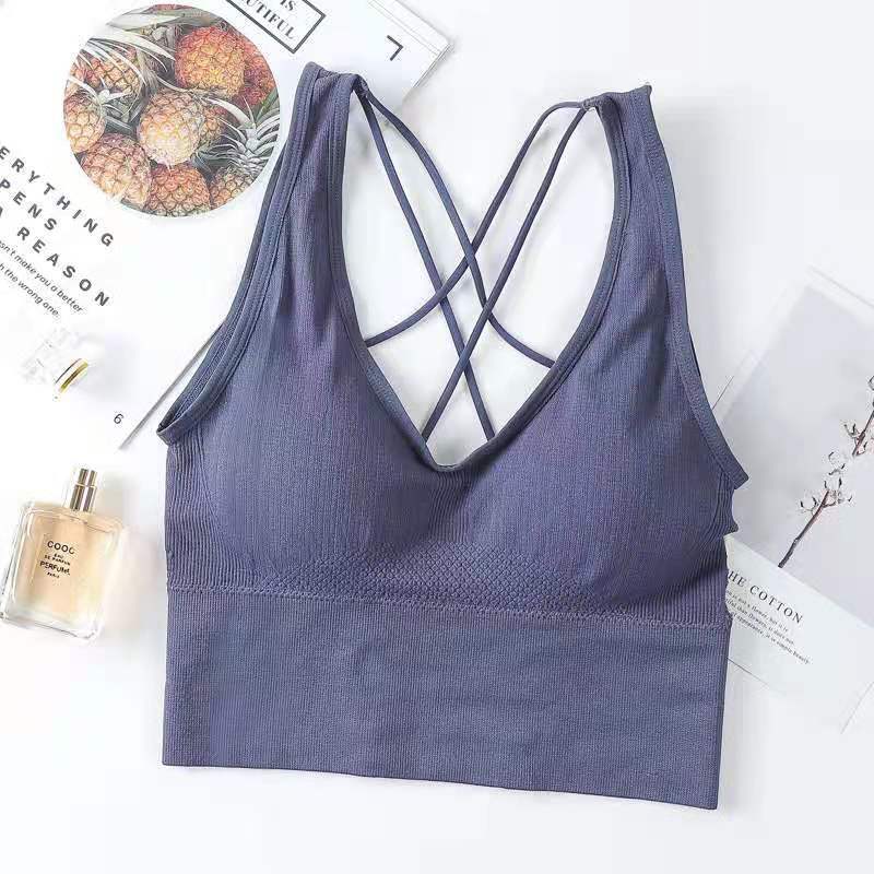 Cross Beauty Back Yoga Sports Bra Without Steel Ring - Zalixer