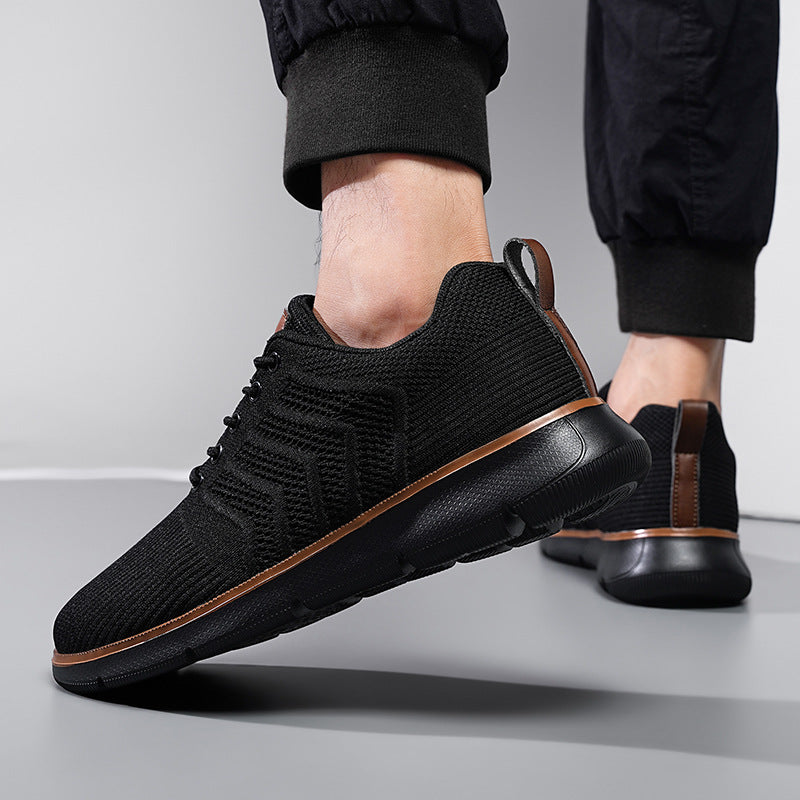 Fashion Lace-up Mesh Sneakers Casual  Flying Woven Walking Sports Shoes For Men - Zalixer