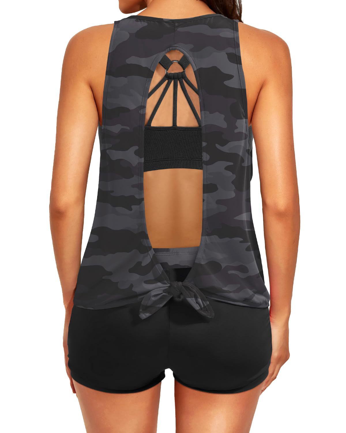 Women's Printed Swimsuit Hollow Backless Covered Belly Swimsuit Suit