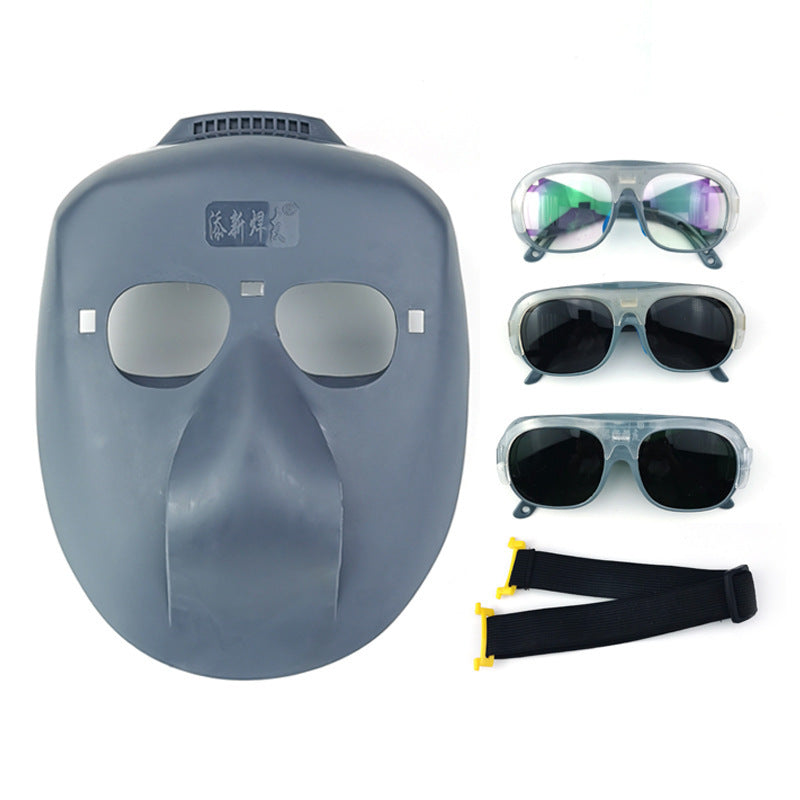 PC Welding Mask Head-mounted Ear Wear Polishing Argon Welding Gas Shielded Welding Protective Mask Radiation-proof Splash