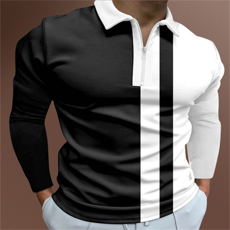 Men's Striped Printed Short Sleeve Lapel Shirt