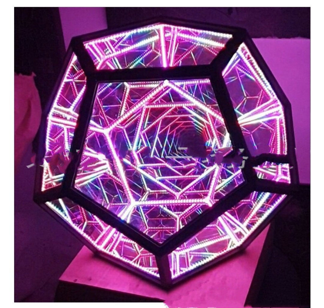 Night Light Creative And Cool Infinite Dodecahedron Color Art Light Bedroom Led Luminaria Galaxy Projector Table Lamp - Zalixer