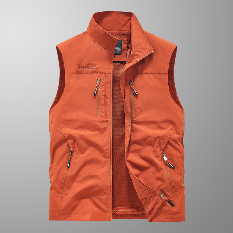 Men's Multi-Pocket Outdoor Casual Stand Collar Work Vest