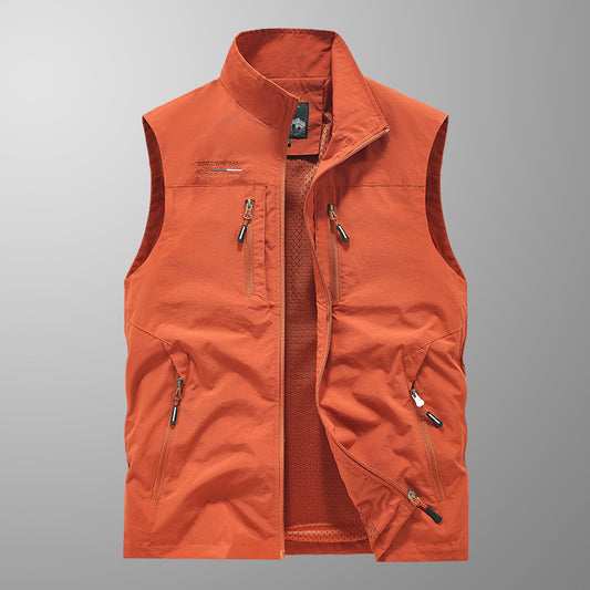 Men's Multi-Pocket Outdoor Casual Stand Collar Work Vest