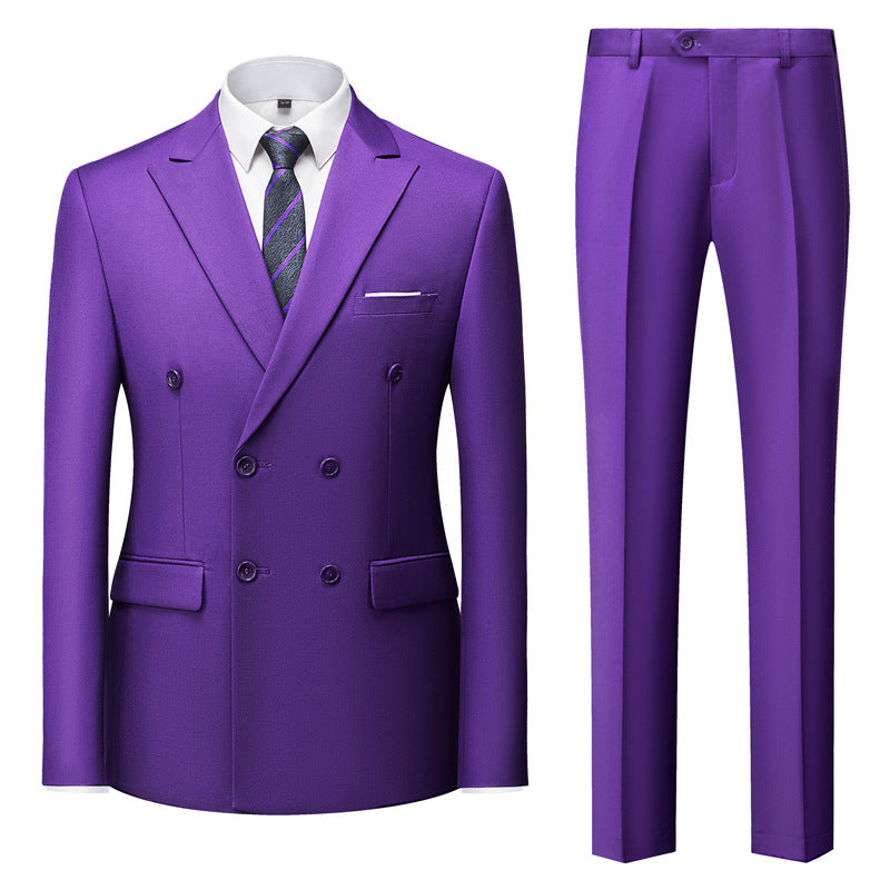 Men's Fashion Casual Solid Color Two-piece Set