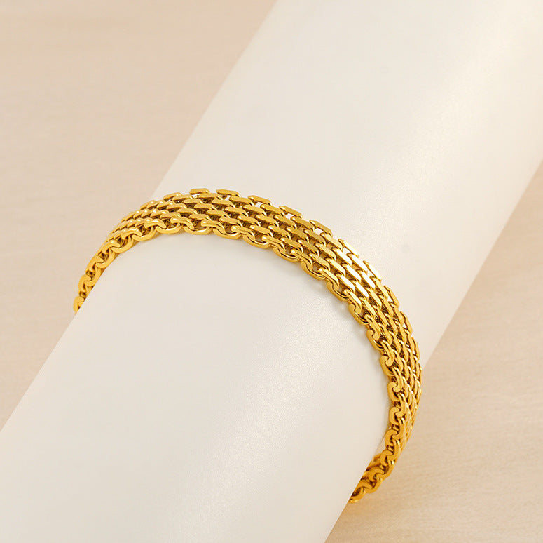 Women's Chain Bracelet Business Casual Golden Silver Metal Bracelet Jewelry - Zalixer