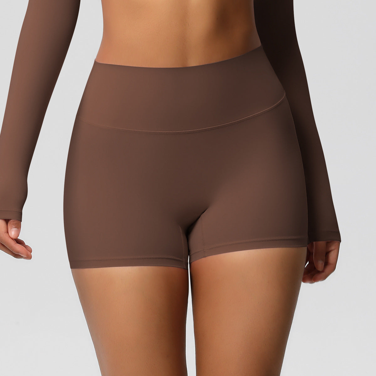 Womens Solid-Color Sports Shorts European And American Style Yoga Shorts - Zalixer