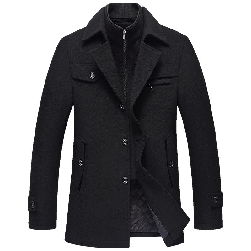 Men's Winter Slim Fit Warm Woolen Overcoats