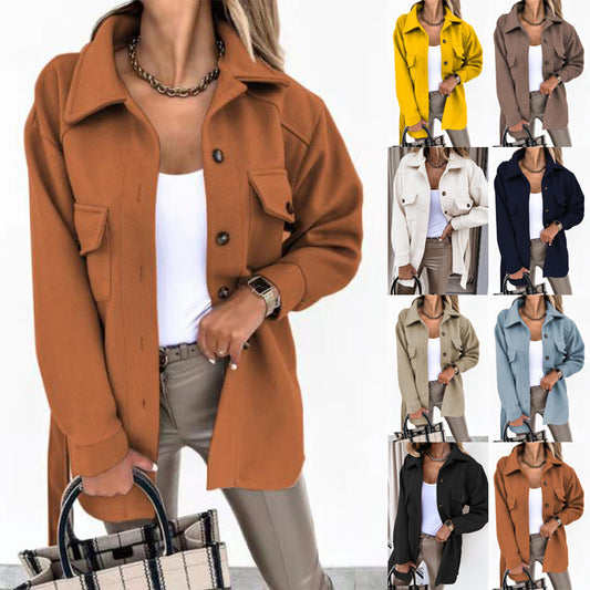Women's Lapel Jacket Fashion Casual Single-Breasted Coat With Belt Spring - Zalixer