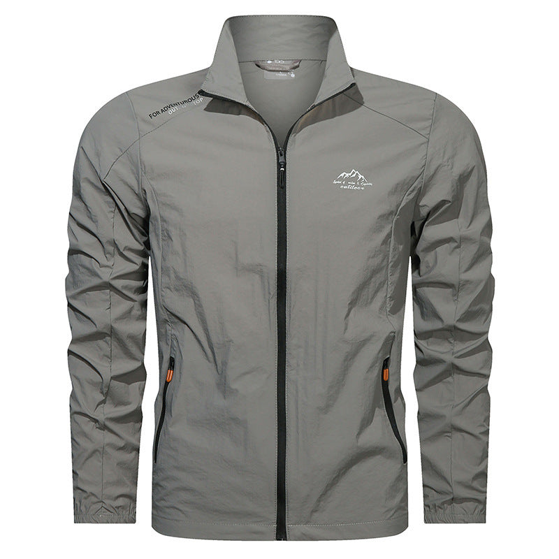 Men's Ultra-thin Stand Collar Sun-protective Clothing Quick-drying Breathable Sports Jacket