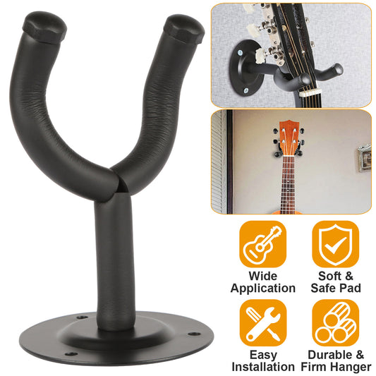 Wall Mount Guitar Hanger Padded Steel Guitar Bracket Holder Hook Rack For Electric Acoustic Bass Guitars