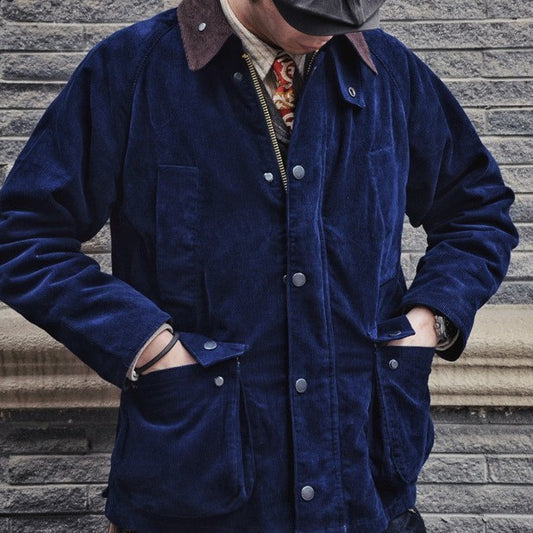 Maillard-Style Vintage Corduroy Trench Coat