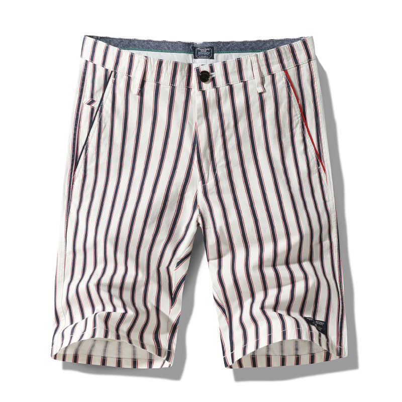 Summer New Men's Striped Five-Point Shorts Printed Shorts - Zalixer