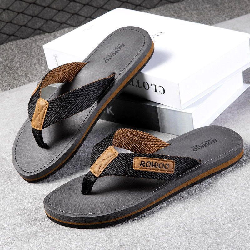 Mens Stylish Non-slip Fabric-strapped Beach Sandals For Outdoor Wear