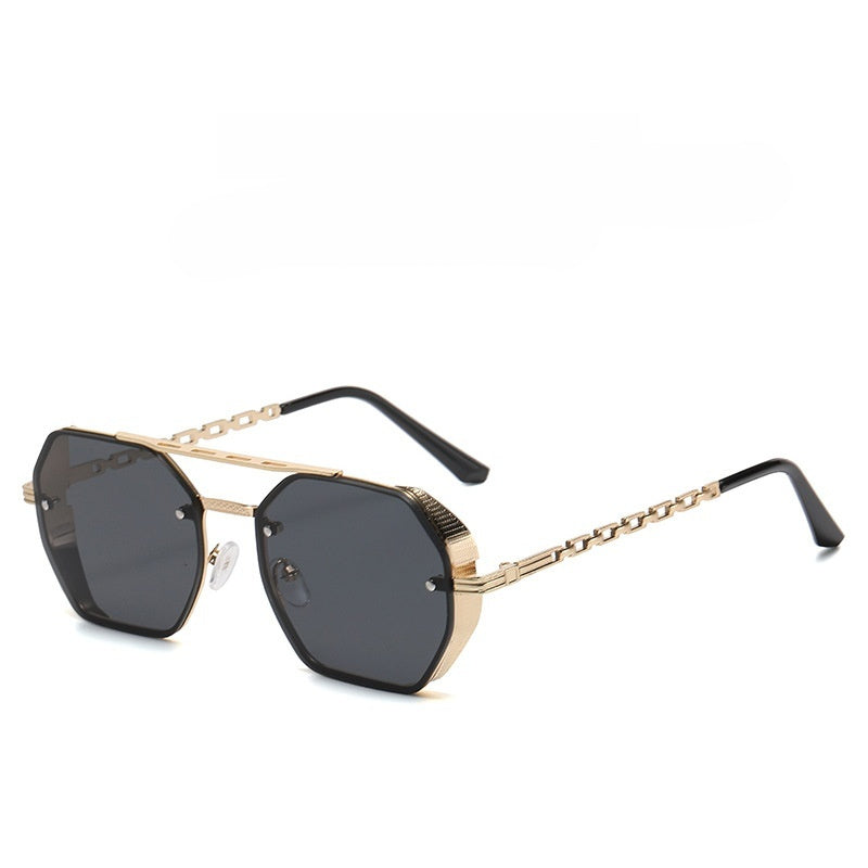 Womens Stylish Metal Chain-leg Sunglasses For Sun Protection - Zalixer