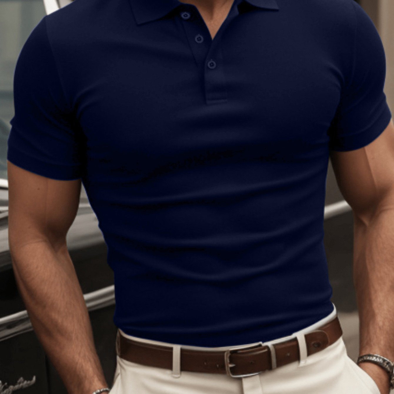 European And American Men's Fashion Short Sleeve Button Shirt