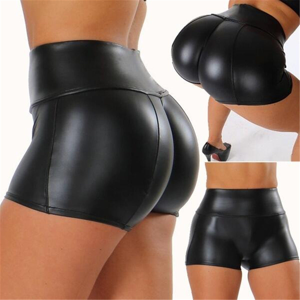 Butt Lifting Peach Leather Shorts