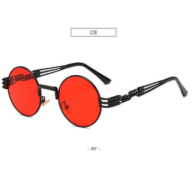 Gold Metal Fashion John Lennon Round Sunglasses Steampunk Sunglasses Mens Womens Retro Vintage Coating Mirrored Eyewear Shades - Zalixer
