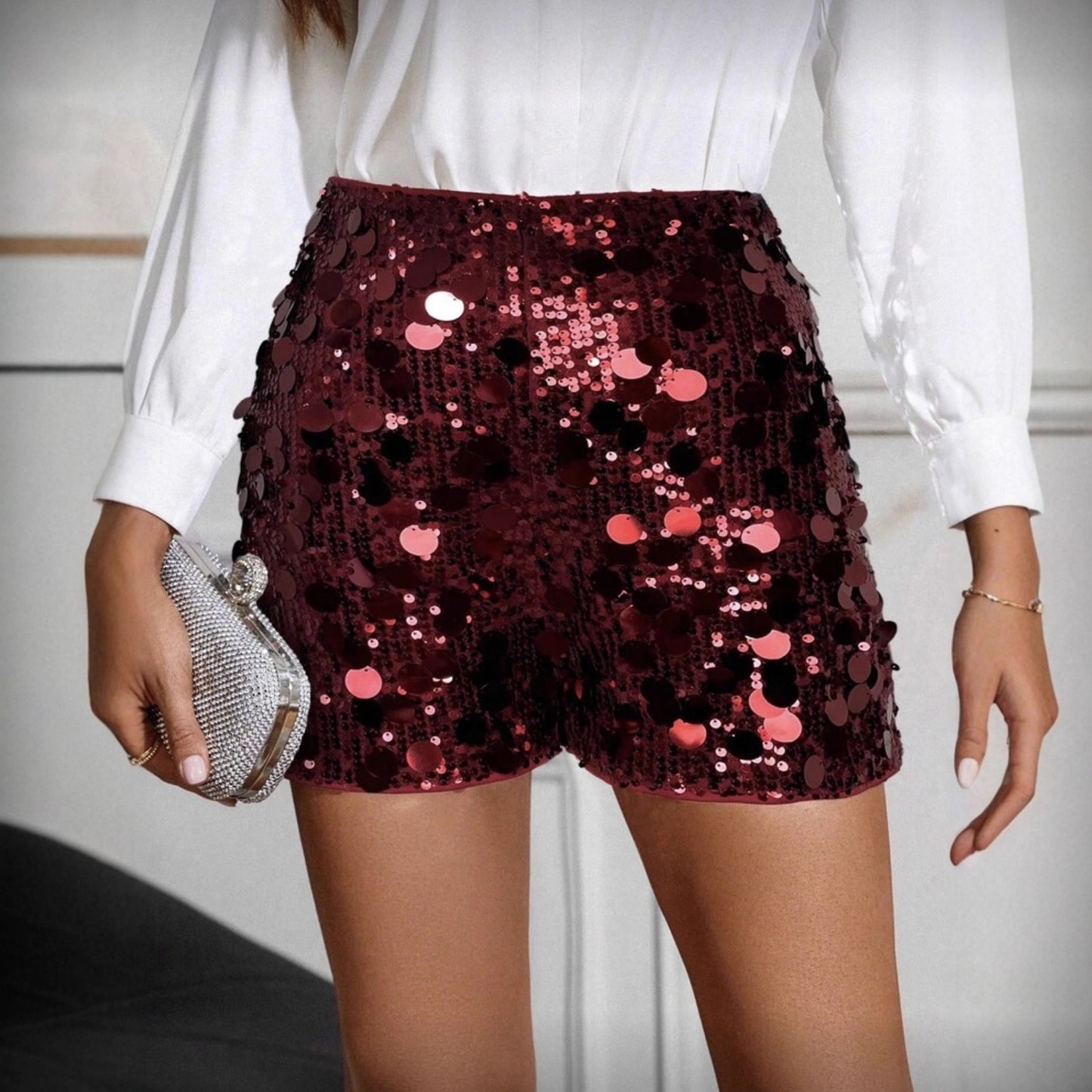 Women's Nightclub Beaded Shorts Sequin Shorts - Zalixer