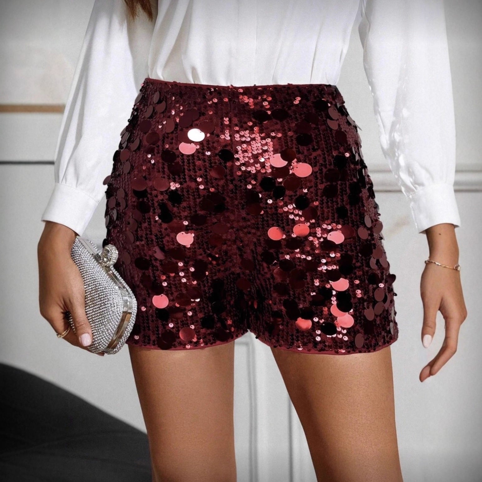 Women's Nightclub Beaded Shorts Sequin Shorts - Zalixer