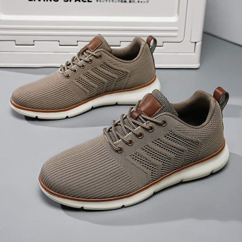 Fashion Lace-up Mesh Sneakers Casual  Flying Woven Walking Sports Shoes For Men - Zalixer