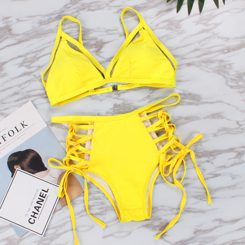 Sexy strap bikini split swimsuit - Zalixer