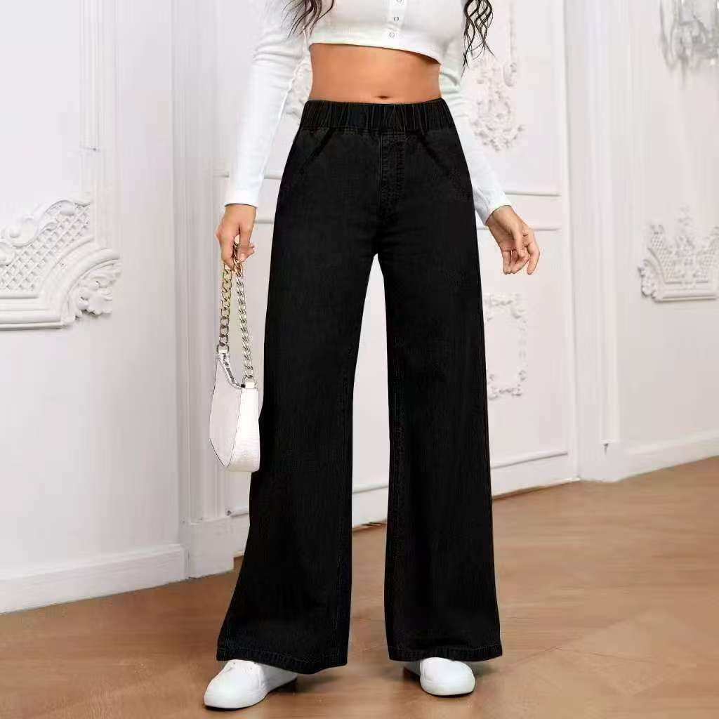 Wide Leg Jeans Straight Fashion Casual Straight Pants Women's Comfortable Street Style Trousers - Zalixer