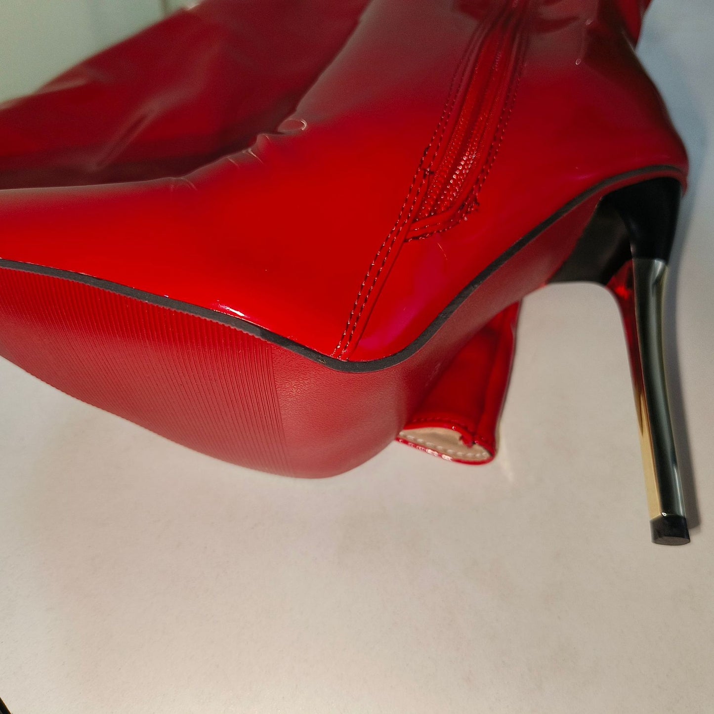 Womens Fashionable Over-the-knee Plus-size Metal-heel Boots - Zalixer