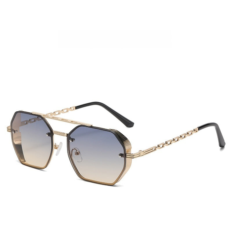 Womens Stylish Metal Chain-leg Sunglasses For Sun Protection - Zalixer