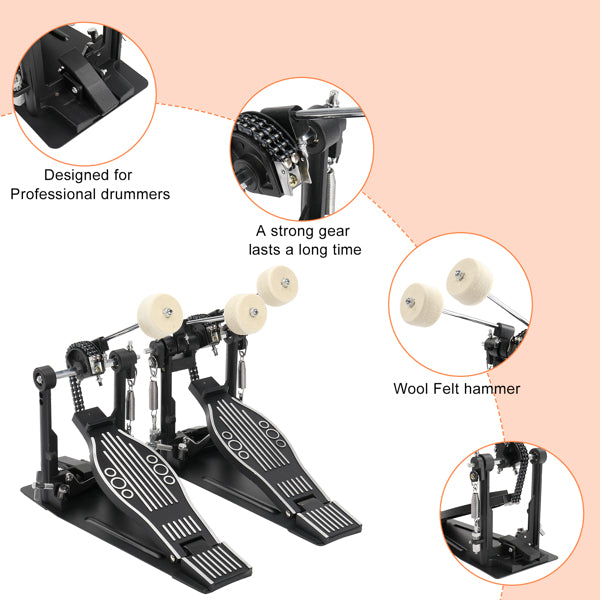 Double Bass Drum Set Pedal,  Drum Set - Zalixer