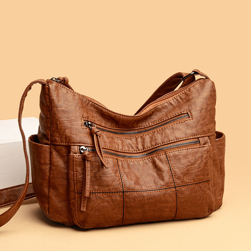 Womens Solid-Color Casual Shoulder Crossbody Bag - Zalixer
