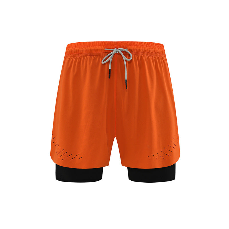 Double-layer Professional Running Shorts Quick-drying Breathable Fitness Shorts - Zalixer