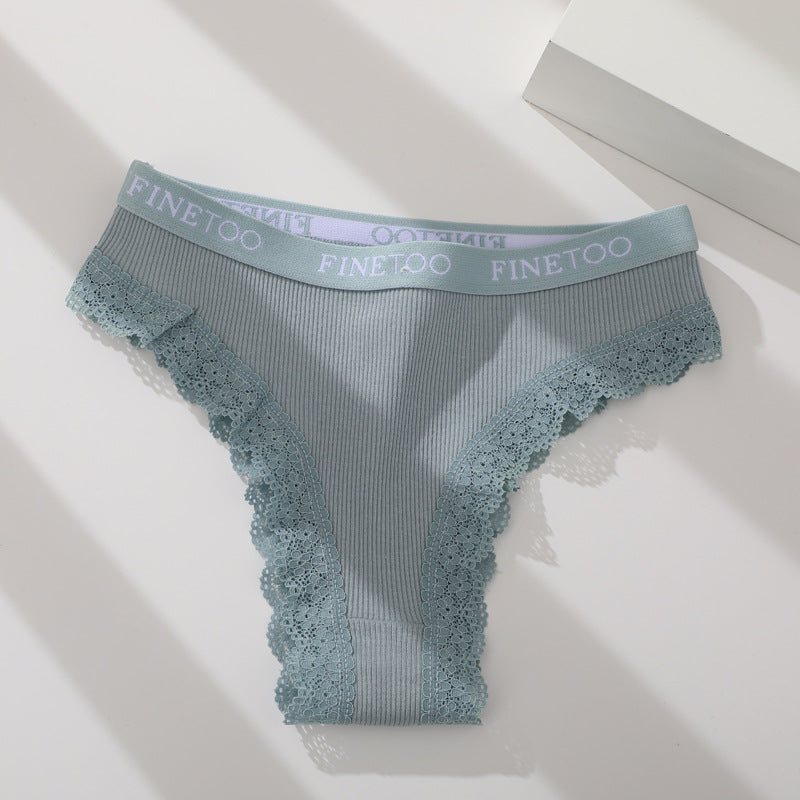 Ladies Briefs High Slit Lace Panties - Zalixer