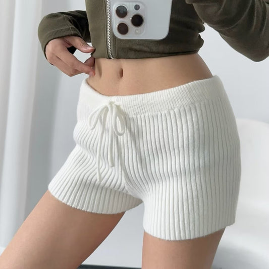 Elastic Elastic Hip Knitted Shorts Women's Knitted Shorts - Zalixer