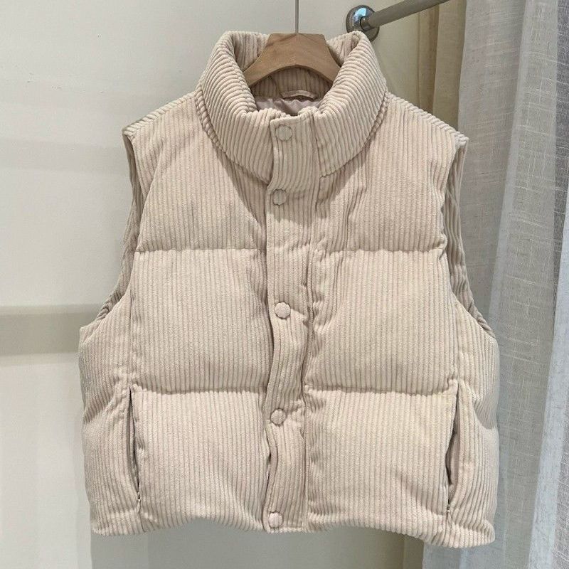 Womens Stylish Short Vest With A Stand-up Collar - Zalixer