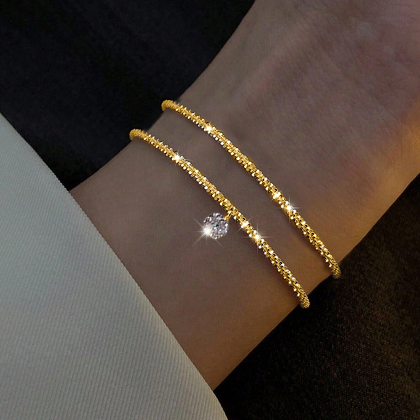 Gold And Sliver Rhinestones Bracelet Womens Jewelry - Zalixer