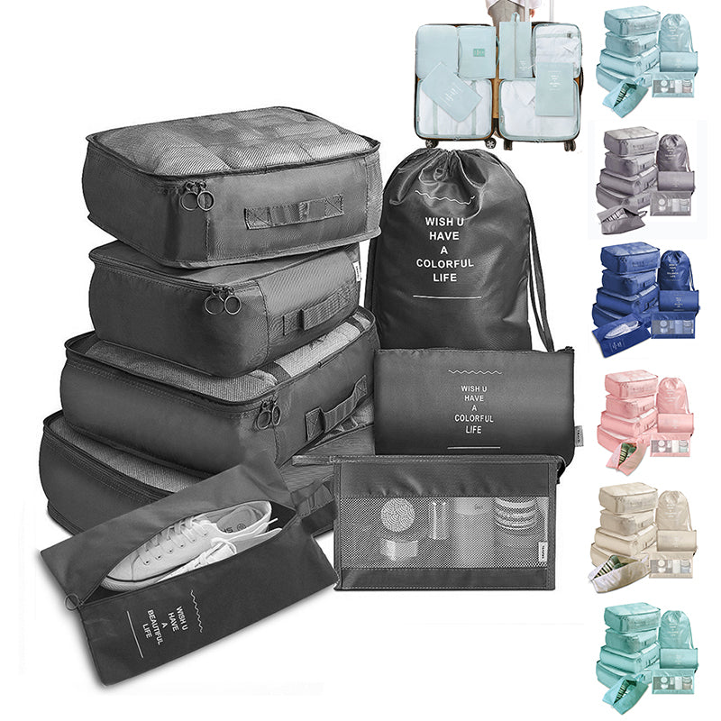 8-piece Set Luggage Divider Bag Travel Storage Clothes Underwear Shoes Organizer Packing Cube Bag - Zalixer