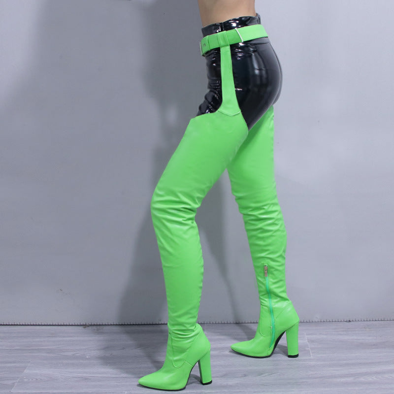 Womens New FallWinter Over-the-Knee Boots With A Sexy Belt Design - Zalixer