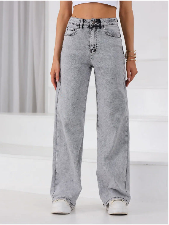 Loose Wide-leg Womens Denim Jeans - Zalixer