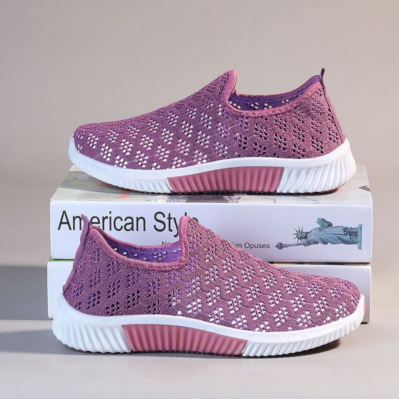 Womens Lightweight Mesh Shoes Breathable Flat Casual Footwear - Zalixer