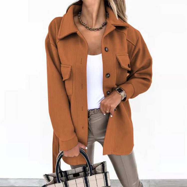 Women's Lapel Jacket Fashion Casual Single-Breasted Coat With Belt Spring - Zalixer