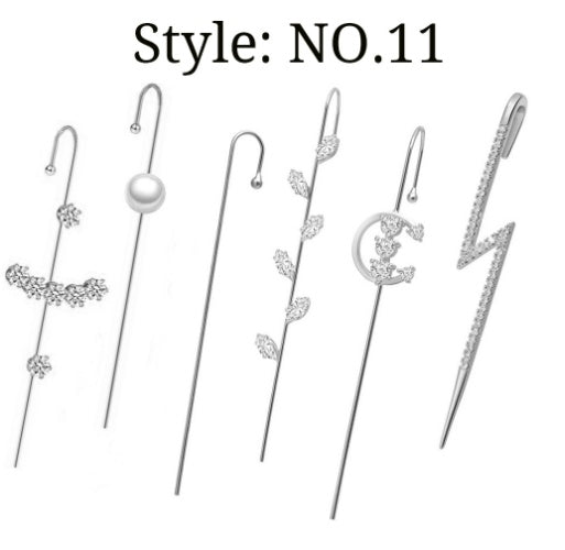 Zircon Earrings Slash Lightning Piercing Stud