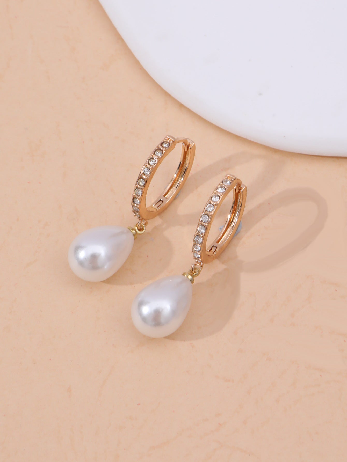 Womens Jewelry Purple Pearl Hoop Earrings - Zalixer