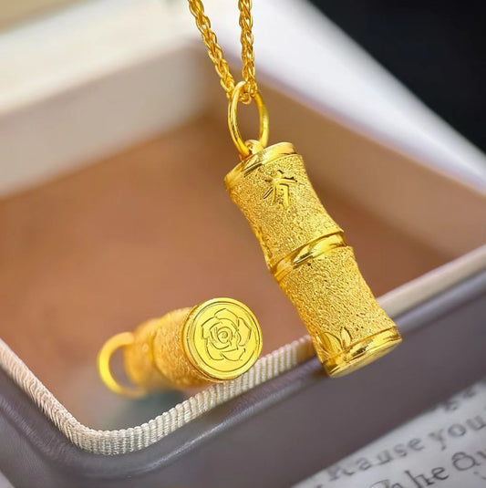 Womens Bamboo-Section Cylindrical Pendant Jewelry - Zalixer