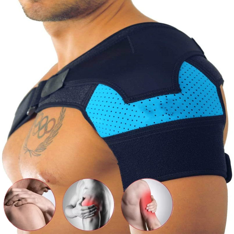 Breathable And Ice Pack Sports Shoulder Pads Shoulder Brace With Pressure Pad Suitable For Both Men And Women Adjustable Shoulder Brace For Left And Right Shoulder Protect - Zalixer