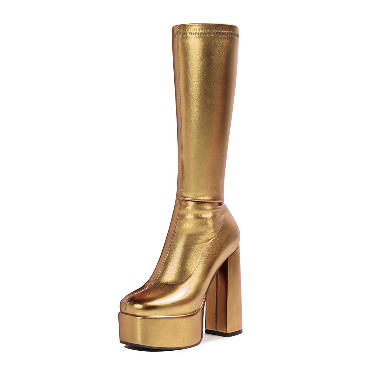 Sexy Womens Stretch Boots With A High Platform And Heel - Zalixer