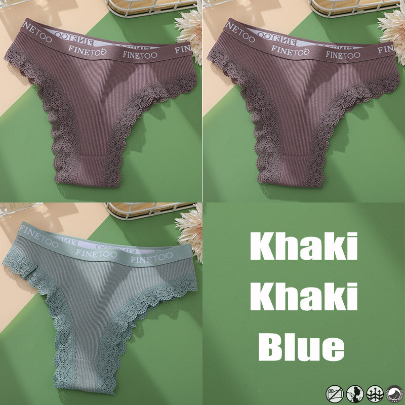 Ladies Briefs High Slit Lace Panties - Zalixer