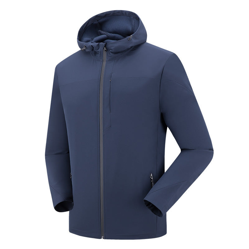 Men's movement in the spring and autumn season, men's single layer elastic mountaineering jackets, waterproof, windproof, breathable and caprant riding clothes - Zalixer