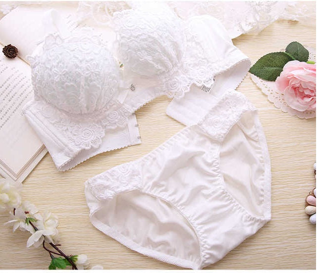 Lace Sexy Deep V Gather Underwear Without Steel Ring - Zalixer